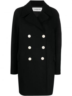 Vlnený kabát Lanvin čierna