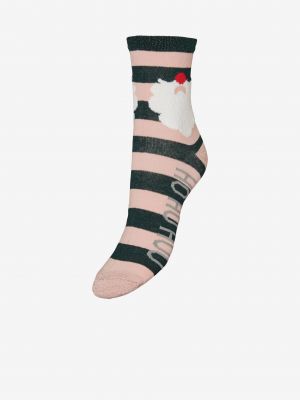 Pruhované ponožky Vero Moda růžové