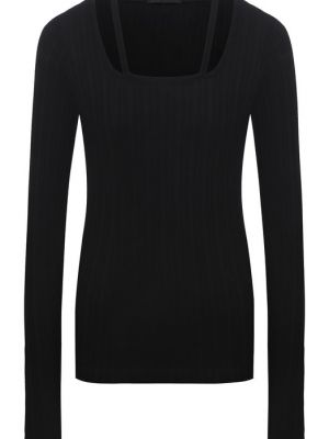 Черный хлопковый пуловер Helmut Lang
