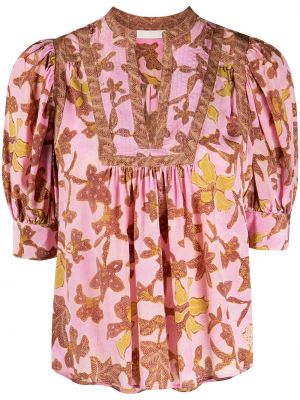 Trykt floral topp Ulla Johnson rosa