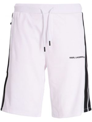 Bermuda kratke hlače s potiskom Karl Lagerfeld bela