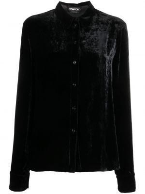 Кадифена копринена риза Tom Ford черно