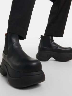 Iš natūralios odos chelsea stiliaus batai su platforma Marni juoda