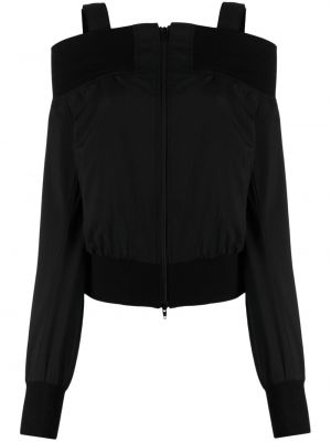 Vlnená bunda na zips Yohji Yamamoto čierna