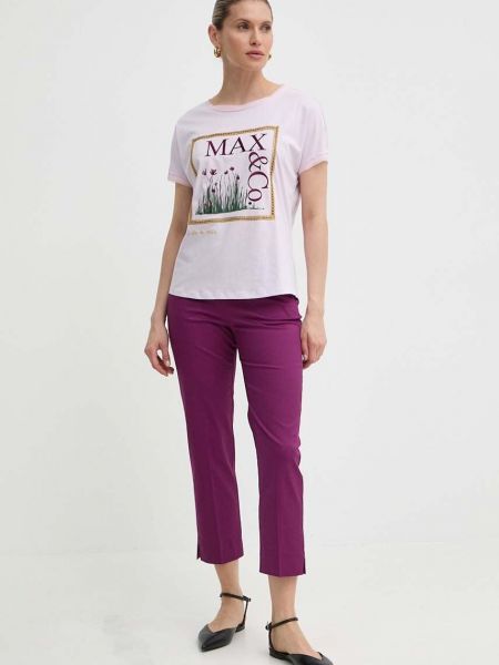 Бавовняна футболка Max&co фіолетова