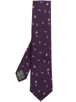 Raštuotas šilkinis kaklaraištis su paisley raštu Paul Smith violetinė