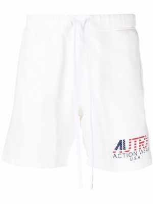 Shorts de sport à imprimé Autry blanc