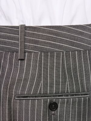 Mohérové pruhované vlnené nohavice Hed Mayner sivá