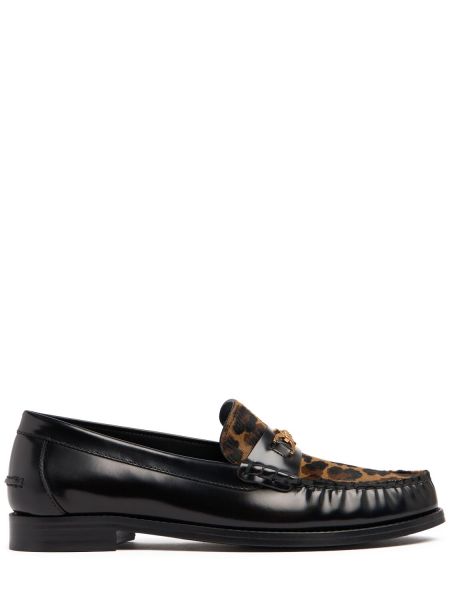 Læder loafers Versace sort