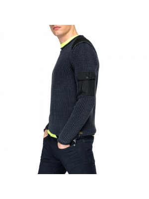 Suéter de cuello redondo con bolsillos Replay negro