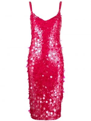 Μίντι φόρεμα με παγιέτες P.a.r.o.s.h. ροζ