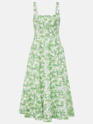Sukienka midi bawełniana Staud zielona