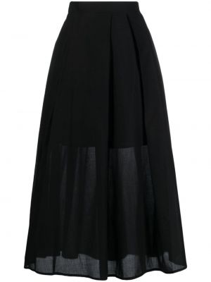 Plisovaná bavlnená midi sukňa Dkny čierna