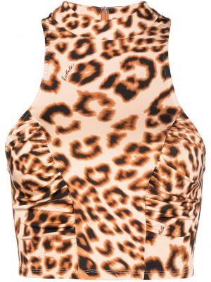 Pull à imprimé à imprimé léopard Rotate marron