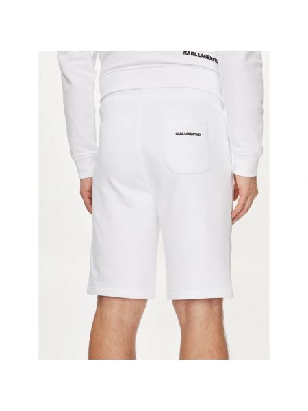 Pantalones cortos de algodón Karl Lagerfeld blanco