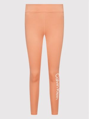 Slim fit legíny Calvin Klein Performance oranžové