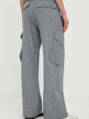 Jednobarevné kalhoty s vysokým pasem Day Birger Et Mikkelsen šedé