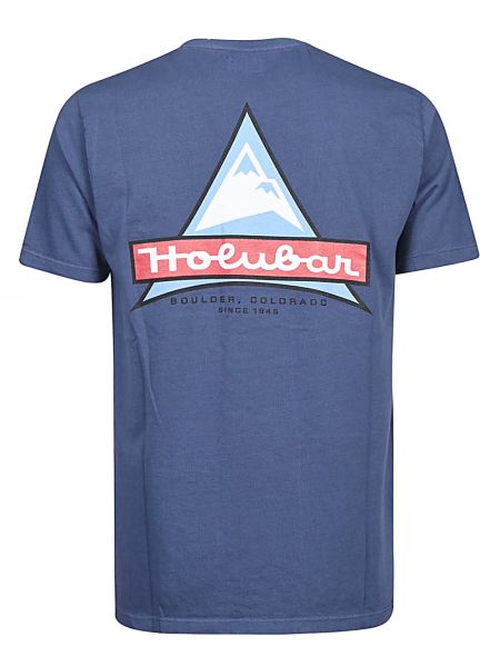 T-shirt di cotone Holubar blu