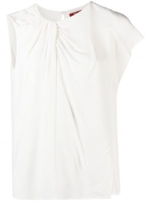 Asimetrična svilena majica 's Max Mara bijela