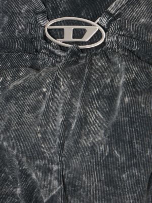 Pamučna mini haljina Diesel siva