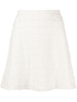 Mini sukně s perlami Aje bílé