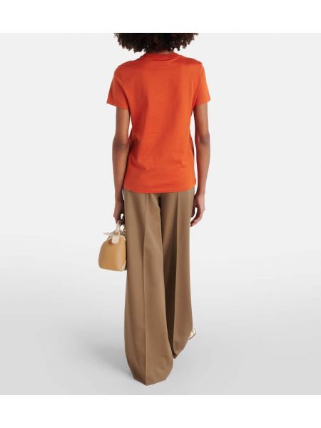 Βαμβακερή μπλούζα από ζέρσεϋ Max Mara πορτοκαλί