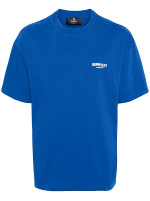 Kokvilnas t-krekls Represent zils