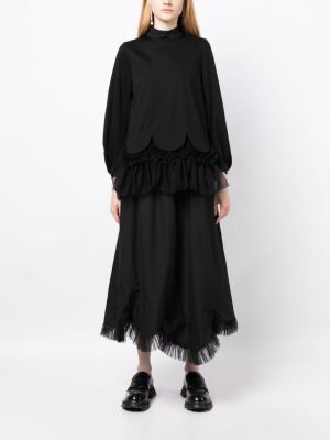 Tylové midi sukně Noir Kei Ninomiya černé