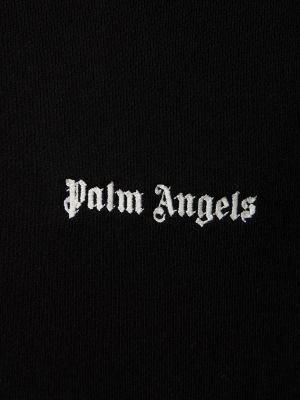 Pamut hímzett kapucnis melegítő felső Palm Angels fekete