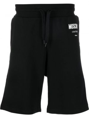 Shorts de sport à imprimé Moschino noir