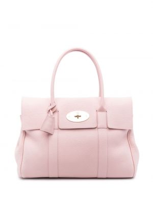 Δερμάτινη τσάντα ώμου Mulberry ροζ