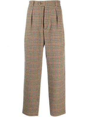 Ravne hlače s karirastim vzorcem Engineered Garments rjava