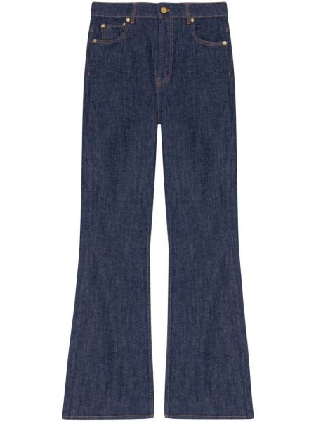 Zvonové džíny s vysokým pasem Ganni modré