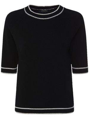 Kašmírové vlnené tričko 's Max Mara čierna