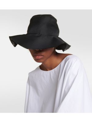 Hedvábný klobouk The Row černý