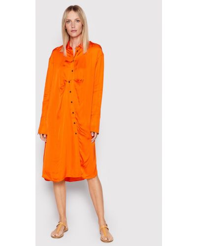 Rochie tip cămașă oversize Birgitte Herskind portocaliu