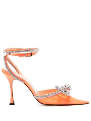 Pumps med rosetter Mach & Mach orange