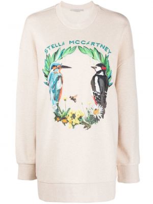 Βαμβακερός πουλόβερ με σχέδιο Stella Mccartney μπεζ