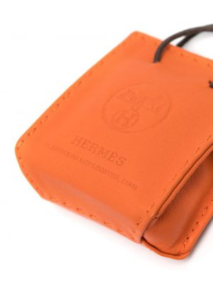 Kožená shopper kabelka Hermès oranžová