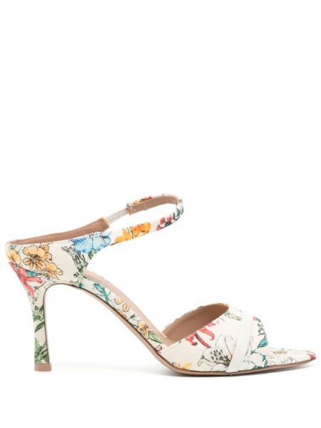 Полуотворени обувки на цветя с принт Malone Souliers бяло