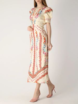 Шелковое платье с принтом Saloni