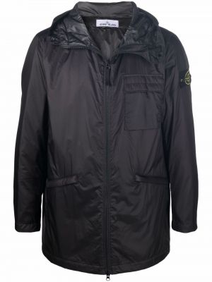 Hette lang jakke Stone Island svart