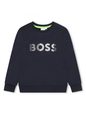 Hoodie con stampa Boss Kidswear blu