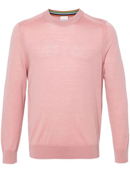 Μακρύ πουλόβερ από μαλλί merino Paul Smith ροζ