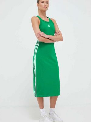 Зелена сукня міді Adidas Originals
