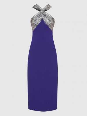 Коктейльное платье с пайетками David Koma фиолетовое