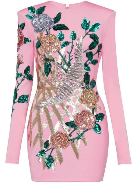 Μάξι φόρεμα Balmain ροζ