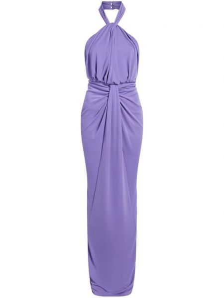 Drapiruotas džersis vakarinė suknelė Cinq A Sept violetinė