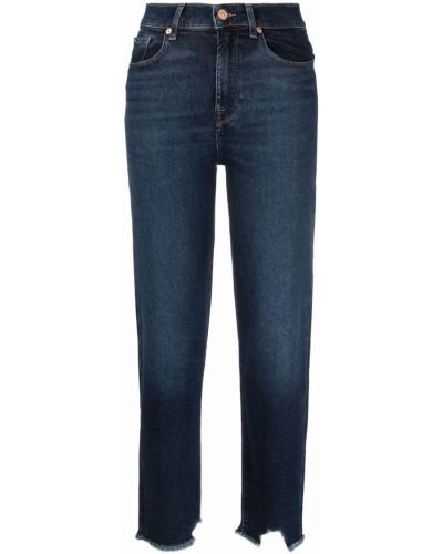 Jean droit taille haute 7 For All Mankind bleu