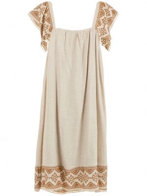 Kleid mit print Olympiah beige